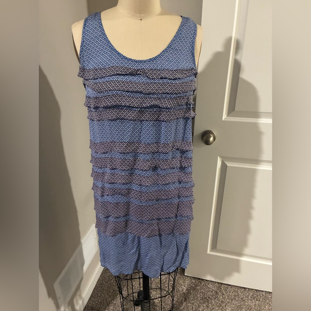 Marc By Marc Jacobs Blue and White Sleeveless Dress